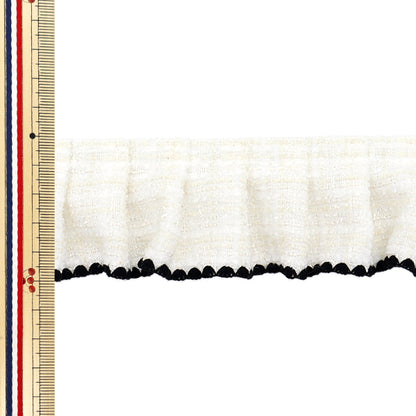 [Количество, начиная с 5] излишествЛента 『ТвидОборки белый x черный fr2437"