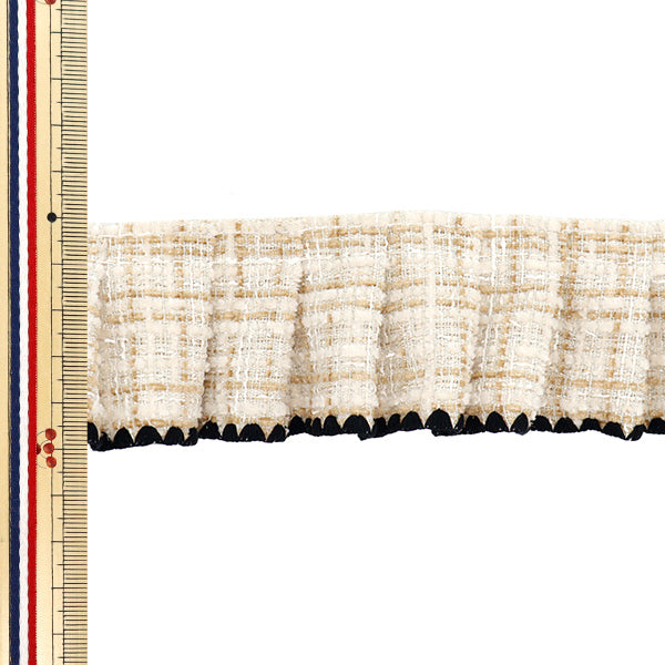 [Количество, начиная с 5] излишествЛента 『ТвидFrill Brown x Black FR2437"