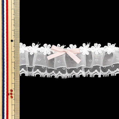 [Количество, начиная с 5] излишествЛента "Декоративные органоза кружевные оборки лосось розовый FR2419"