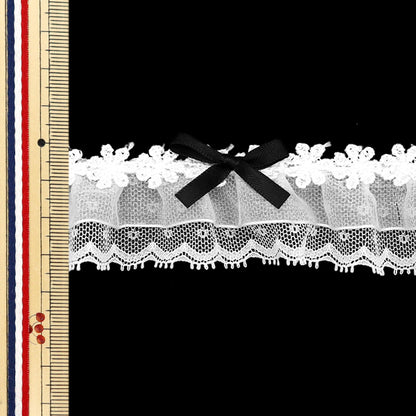 [Количество, начиная с 5] излишествЛента "Декоративные органоза кружевные оборки черные fr2419"