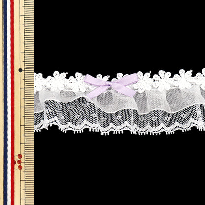 [Количество, начиная с 5] излишествЛента "Декоративные органоза кружевные оборки фиолетовые FR2419"