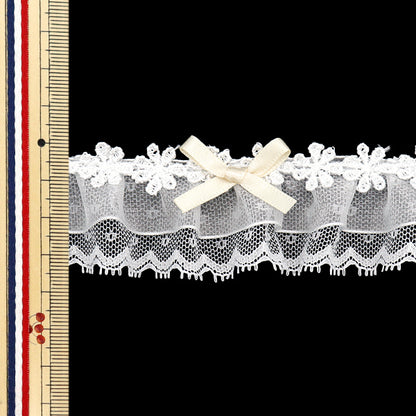 [Количество, начиная с 5] излишествЛента "Декоративные органоза кружевные оборки из слоновой кости FR2419"
