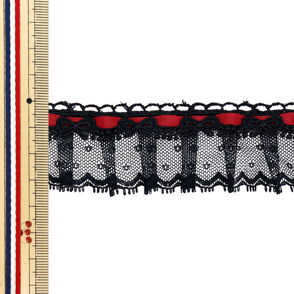 [Количество, начиная с 5] излишествЛента 『ЛентаЛиния чар Frill Black X Wine FR2447"