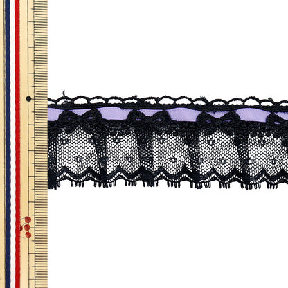 [Количество, начиная с 5] излишествЛента 『ЛентаЛиния чар Frill Black x Lavender FR2447"