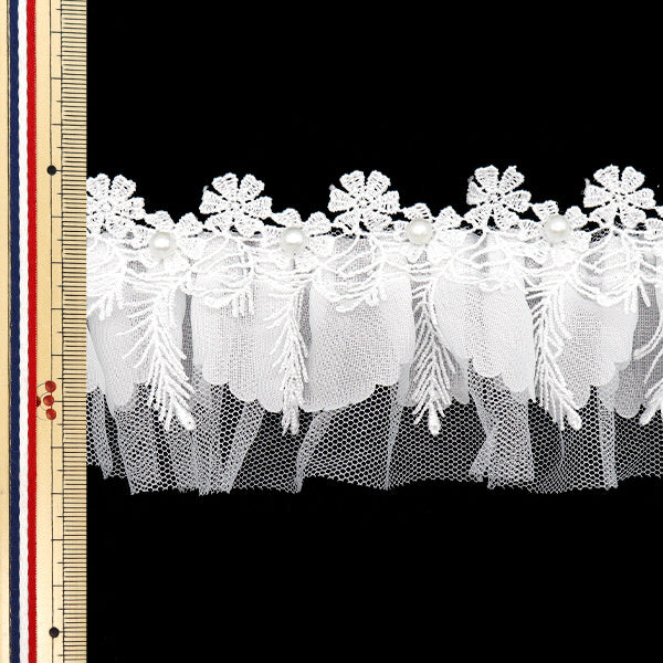[Количество, начиная с 5] излишествЛента "Жемчужное кружевное тюль"
