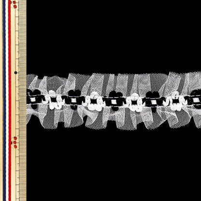[Quantité à partir de 5] FoulantsRuban "Côté de fleur Foulages en tulle noir Fr2426"