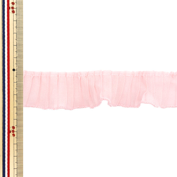 [Количество, начиная с 5] излишествЛента "Оганза плиссированный светло -розовый fr2428"