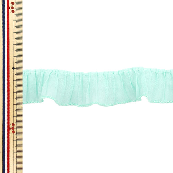 [Количество, начиная с 5] излишествЛента "Оганза плиссированная светло -голубая fr2428"