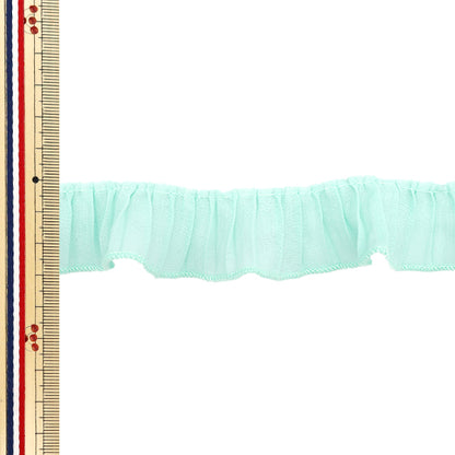 [Количество, начиная с 5] излишествЛента "Оганза плиссированная светло -голубая fr2428"