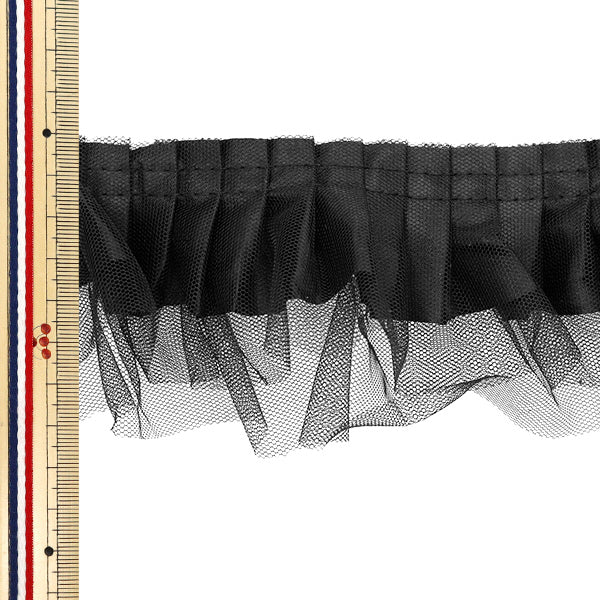 [Количество, начиная с 5] излишествЛента "Тройной тюль Frill Black FR2443"