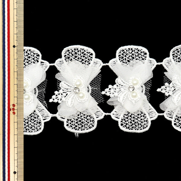 [Cantidad a partir de 5] carreraCinta 『CintaOrganza encaje blanco dcl2424"