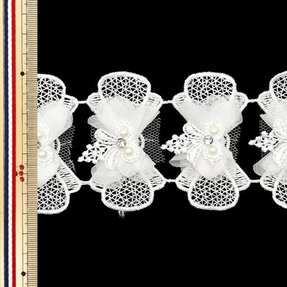 [Cantidad a partir de 5] carreraCinta 『CintaOrganza encaje blanco dcl2424"