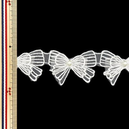 [Cantidad a partir de 5] carreraCinta "bordadoCintaOrganza blanca dcl2440"