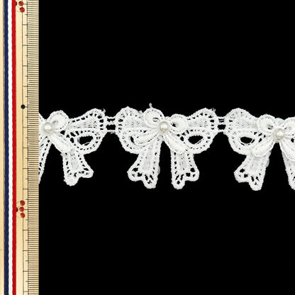 [Количество, начиная с 5] гонкиЛента "Жемчужина"ЛентаКружева белая DCL2442"