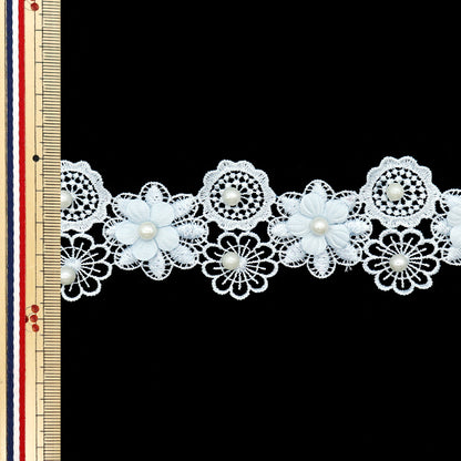 [Cantidad a partir de 5] carreraCinta "Pearl Flower Lace Blue DCL2459"