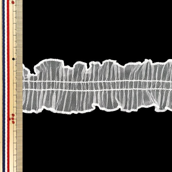 [Cantidad a partir de 5] adornosCinta "Pleaded Tulle Bedlet White FR2427"