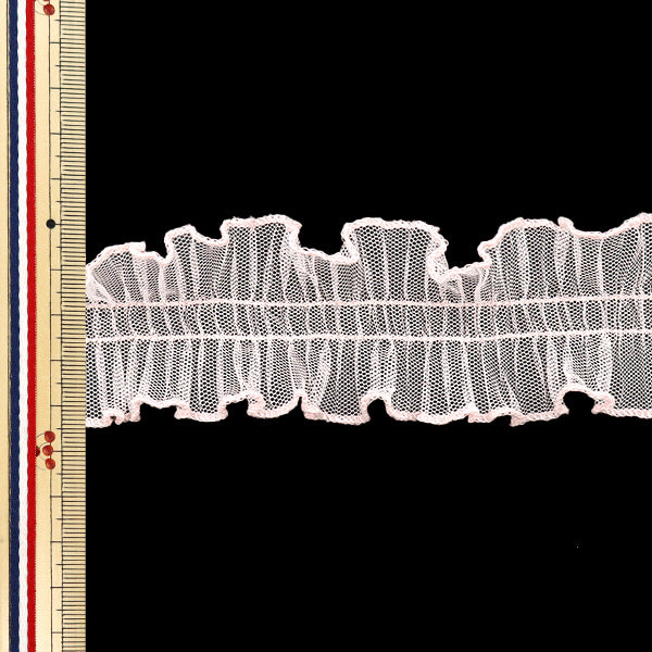 [Cantidad a partir de 5] adornosCinta "Pleado de tulio de tul rosa claro FR2427"