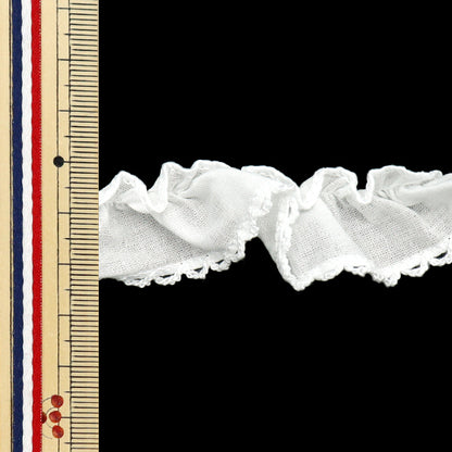 【数量5から】 フリルリボン 『ふちどりフリル ホワイト FR2424』