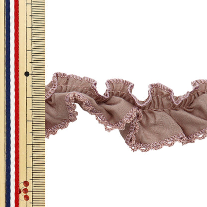 [数量从5个开始]装饰丝带 “褶皱棕色FR2424"