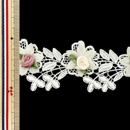 [5부터 시작하는 수량] 레이스리본 "2 톤 도로 레이스 아이보리 DCL2436"