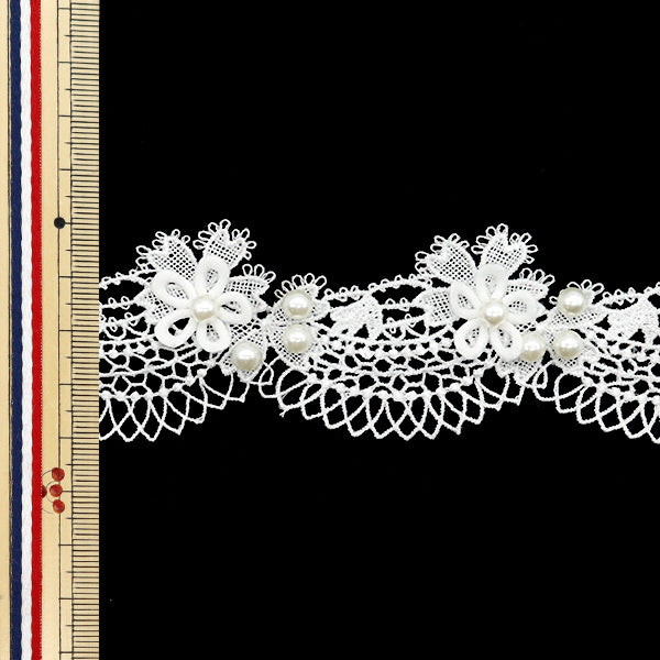 [5부터 시작하는 수량] 레이스리본 『꽃진주 레이스 흰색 DCL2437"