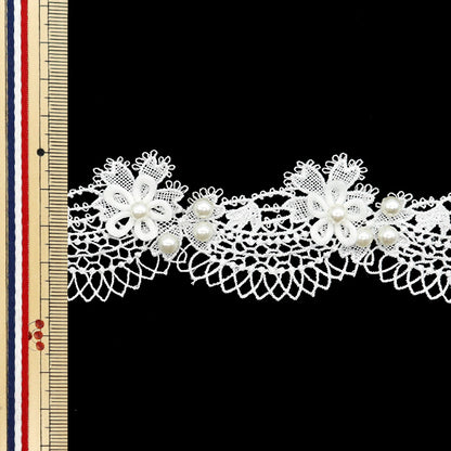 [5부터 시작하는 수량] 레이스리본 『꽃진주 레이스 흰색 DCL2437"