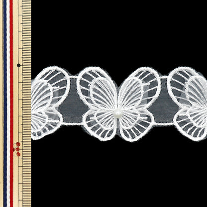[5부터 시작하는 수량] 레이스리본 "나비 Organza White DCL2448"