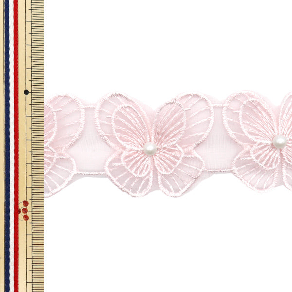 [5부터 시작하는 수량] 레이스리본 "나비 오간자 핑크 DCL2448"