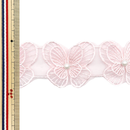 [5부터 시작하는 수량] 레이스리본 "나비 오간자 핑크 DCL2448"