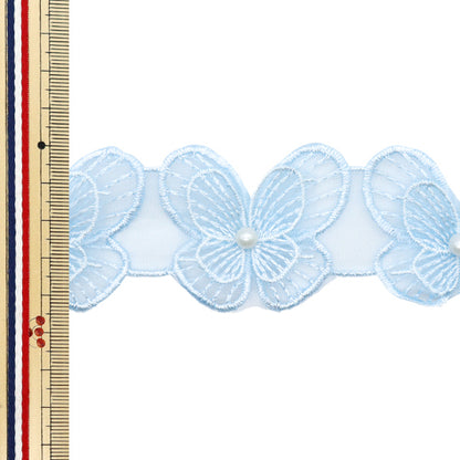 [5부터 시작하는 수량] 레이스리본 "나비 Organza Blue DCL2448"