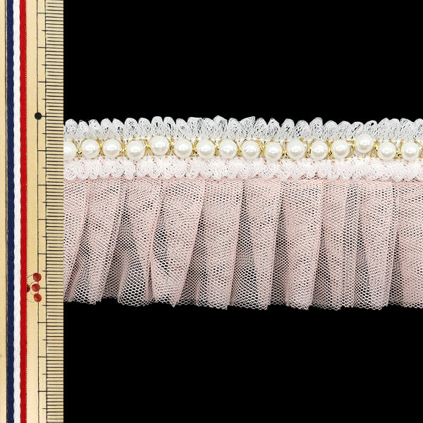 [数量从5个开始]装饰丝带 “珍珠系郁金香桃子FR2415"