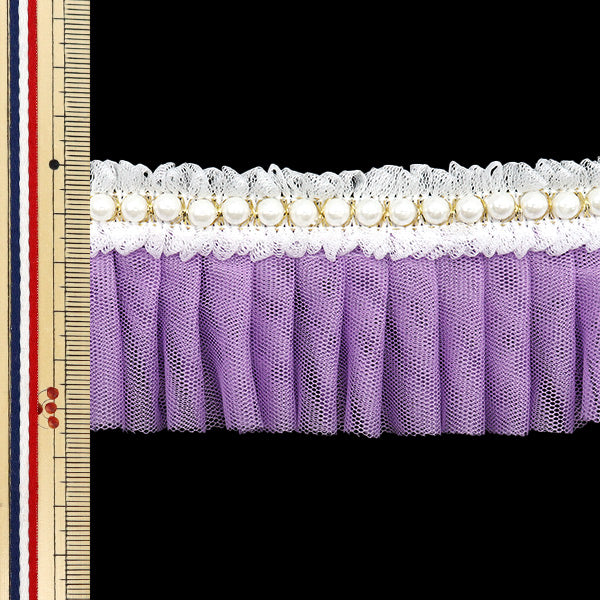 [Quantità a partire da 5] fronzoliNastro "Pearl Line Tulle Purple FR2415"