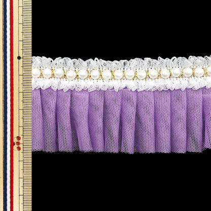 [Quantità a partire da 5] fronzoliNastro "Pearl Line Tulle Purple FR2415"