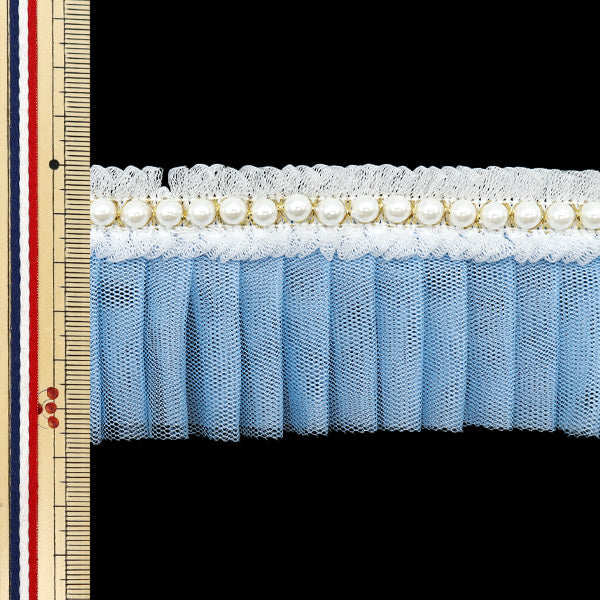 [Quantità a partire da 5] fronzoliNastro "Pearl Line Tulle Blue FR2415"