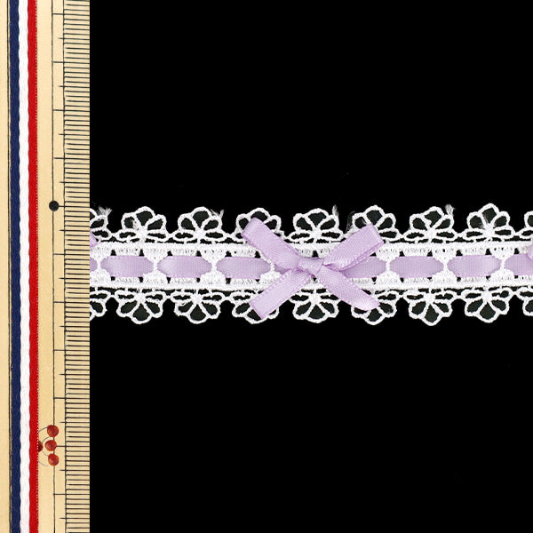 [Dalla quantità 5] Pizzo ``NastroChemilace 2025 Larghezza ca. 25 mm Viola chiaro DCL2503"