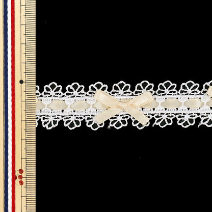 [From quantity 5] Lace ``RibbonChemilace 2025 Width approx. 25mm Ivory DCL2503"