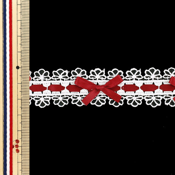 [From quantity 5] Lace ``RibbonChemilace 2025 Width approx. 25mm Wine Red DCL2503"