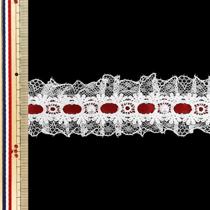 [Quantity from 5] FrillRibbon "Decorative frill lace width approx. 40mm wine FR2508"