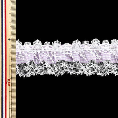 [Anzahl ab 5] SpitzeFarbband „Dekorative Rüschenspitze, Breite ca. 45 mm, hellviolett FR2510"
