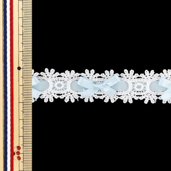 [À partir de la quantité 5] Dentelle chimique ``RubanChemilace Largeur env. 20mm Bleu clair DCL2504"
