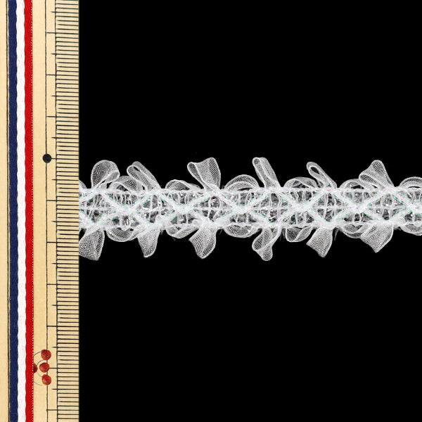[Quantity from 5] LaceRibbon 『Cross』RibbonLace width approx. 25mm white DCL2511"