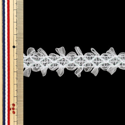 [Quantity from 5] LaceRibbon 『Cross』RibbonLace width approx. 25mm white DCL2511"