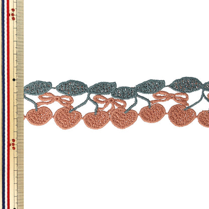 ケミカルレース 『ボニーレース チェリー 約38mm×1.2m ナチュラルレッド NR-19』