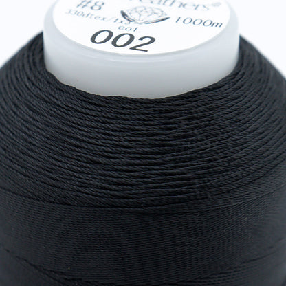 Fil pour machine à coudre "Diaeeather tetron"Fil pour machine à coudre # 8 1000m noir "Daikoku seisou