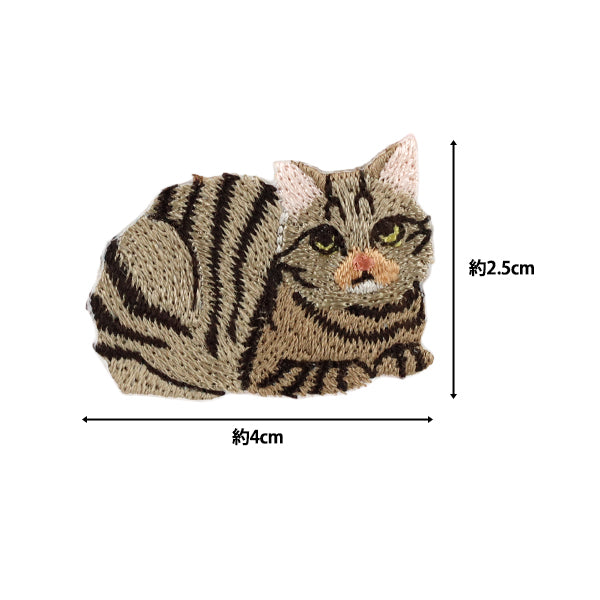 MORTEX ごねこ ワッペン 『ネコ!NEKO!ネコ! 香箱座り H459-162-7』 Hamanaka ハマナカ