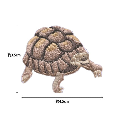ワッペン 『ほっとけない!いきものたち 絶滅危惧種 エジプトリクガメ H459-163-7』 Hamanaka ハマナカ