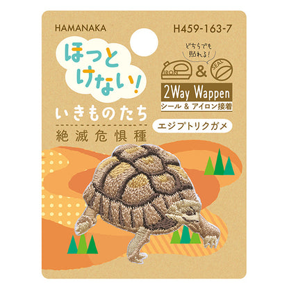 ワッペン 『ほっとけない!いきものたち 絶滅危惧種 エジプトリクガメ H459-163-7』 Hamanaka ハマナカ