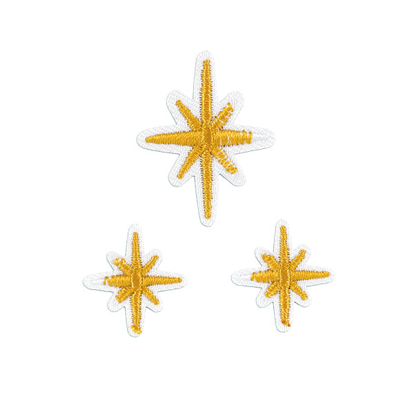 ワッペン 『刺しゅうワッペン 星 イエロー 3個入り WP-033』