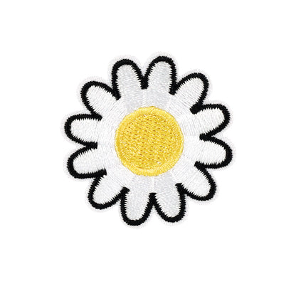 ワッペン 『刺しゅうワッペン 花 ホワイト WP-042』