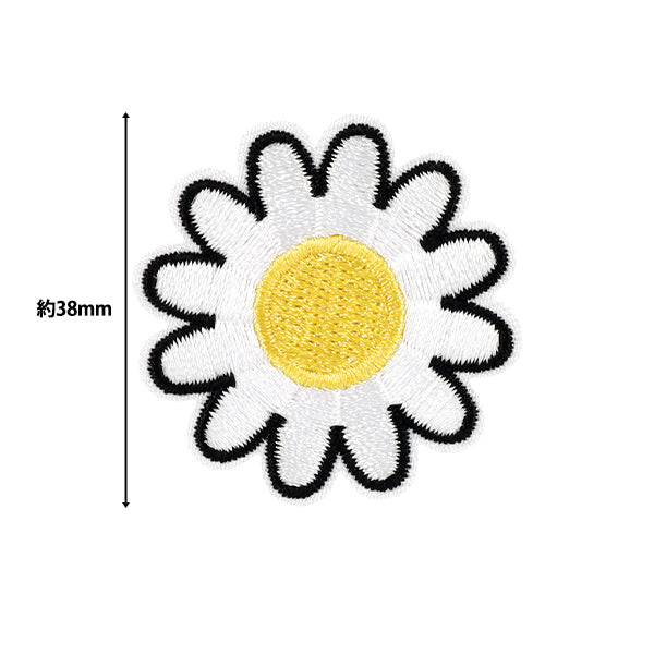 ワッペン 『刺しゅうワッペン 花 ホワイト WP-042』